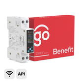 TO-Q-SYS-JWT DIN-Schienen Wi-Fi Smart-Stromzähler mit LCD-Bildschirm | 1P+N, Nennstrom 1-50A Einstellbar | mit Fernbedienung, Stromverbrauchsmonitor, Prepaid-Zähler, Automatische Wiedereinschaltung Tuya/Smart Life APP TONGOU